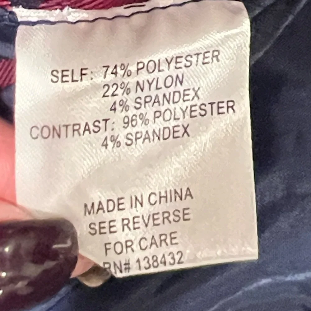 ModCloth navy maroon grid print bow back peblum blazer size large - Picture 8 of 8